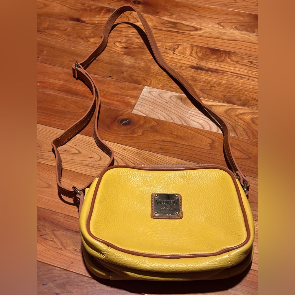 Valentina Italia Mustard Yellow Crossbody Bag